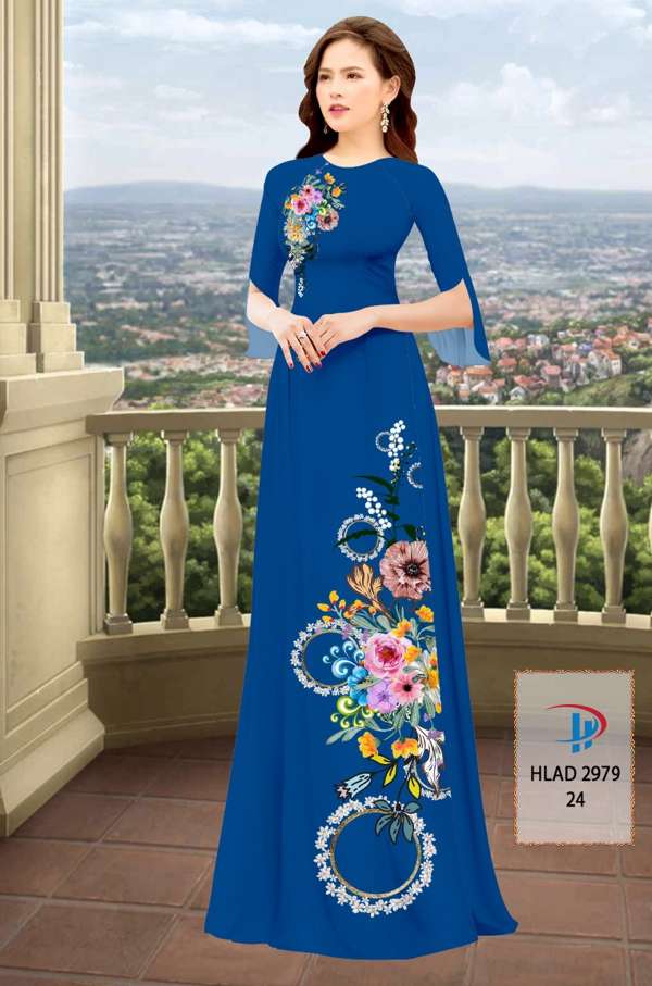Vải Áo Dài Hoa In 3D AD HLAD2979 58